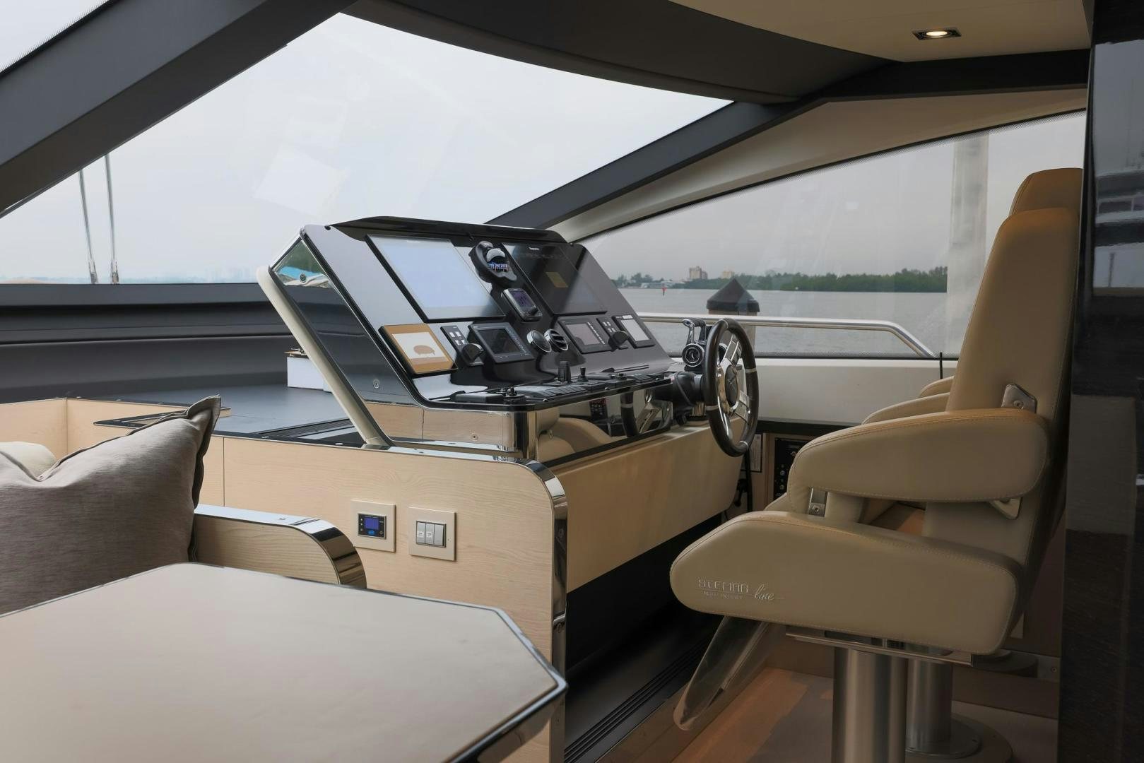 inside of a car aboard HAPPY HOURS Yacht for Sale
