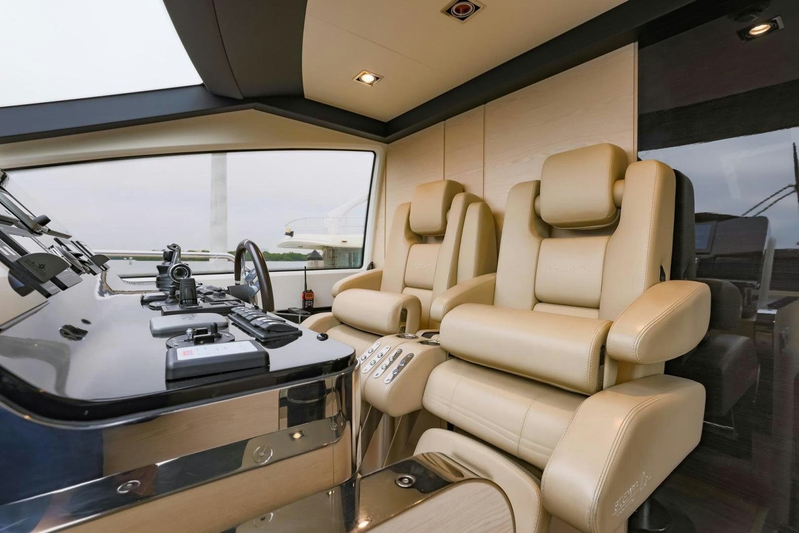 inside of a vehicle aboard HAPPY HOURS Yacht for Sale