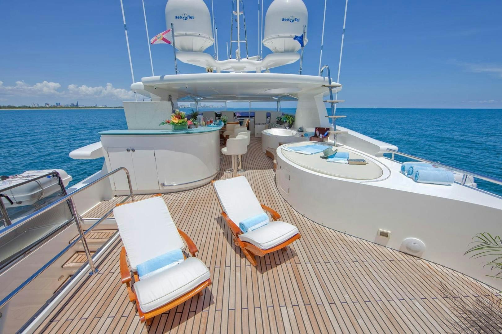 a boat on a deck aboard INCEPTION Yacht for Sale