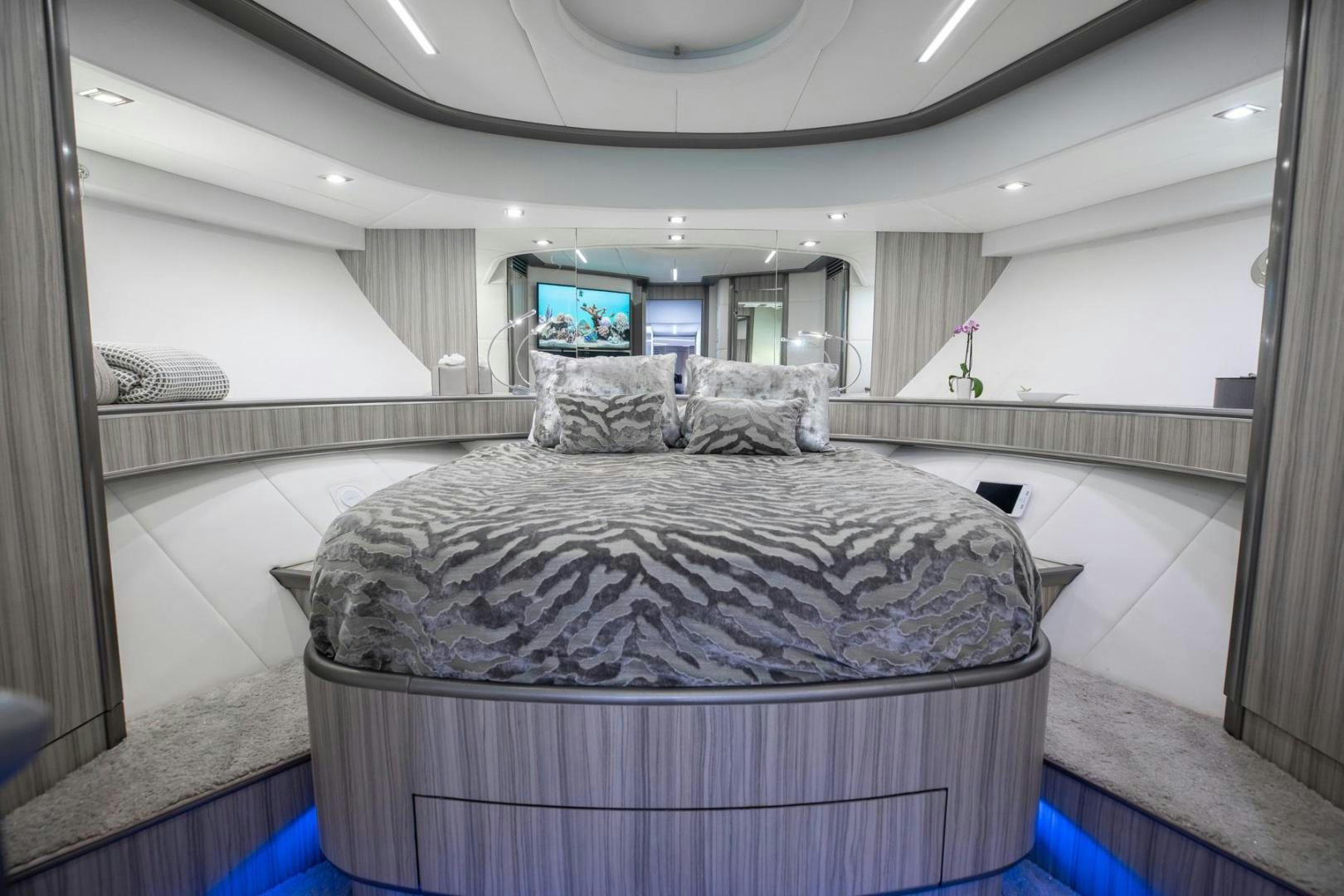 a bed in a room aboard AMORA Yacht for Sale