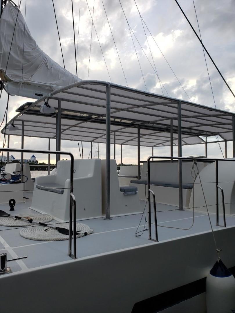 a large white tent aboard COMPASS Yacht for Sale