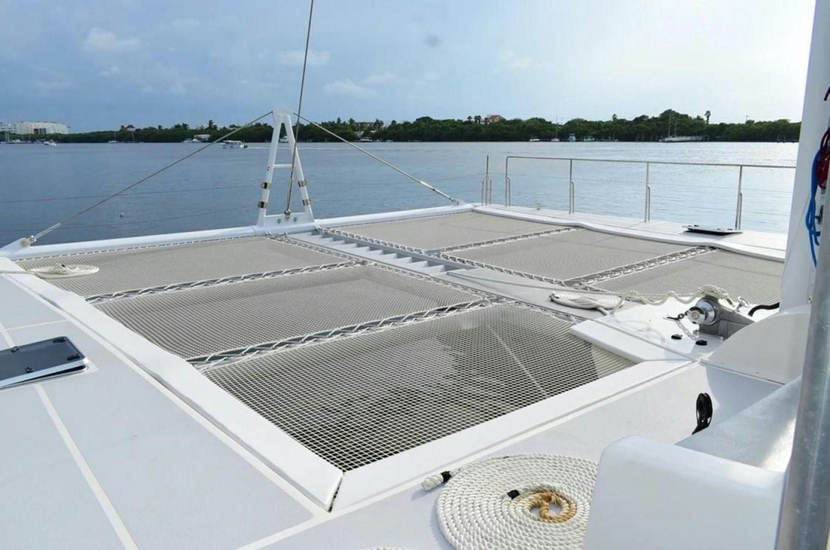 a view of the steering wheel of a boat aboard COMPASS Yacht for Sale