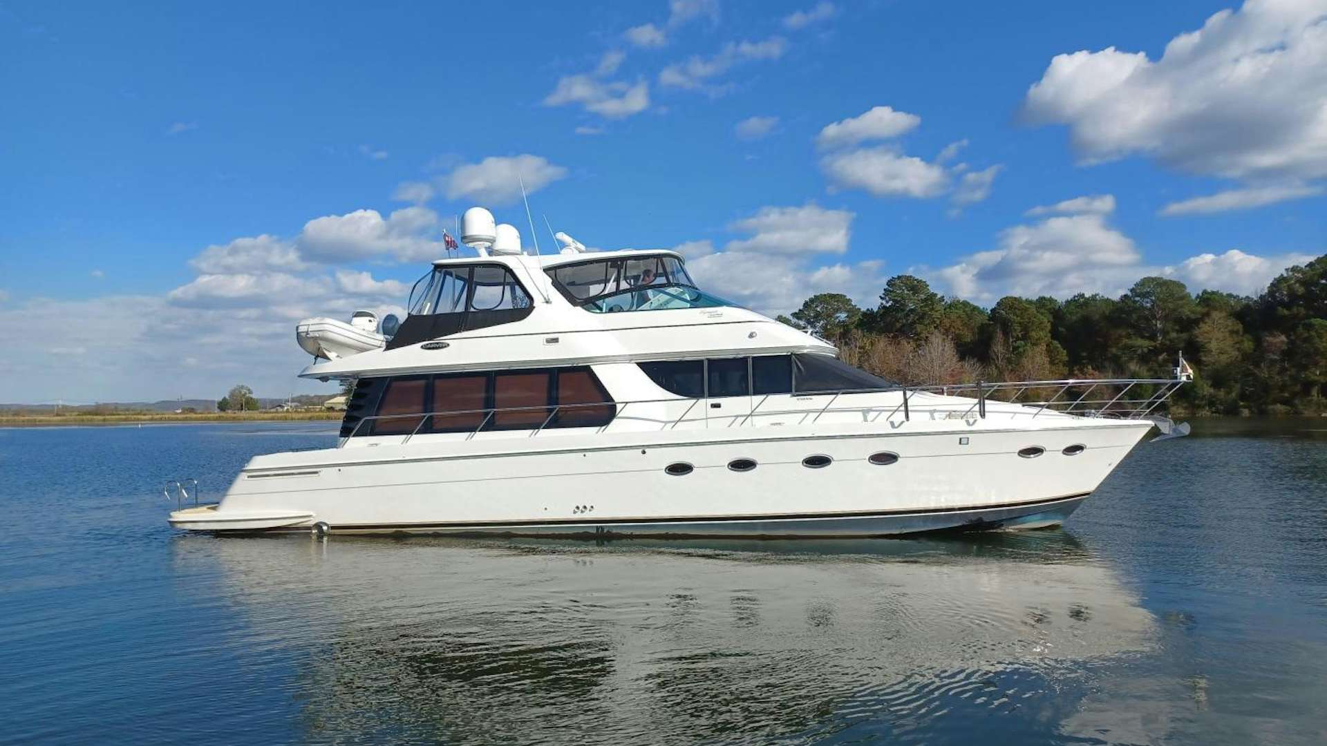a boat on the water aboard FLIGHT Yacht for Sale