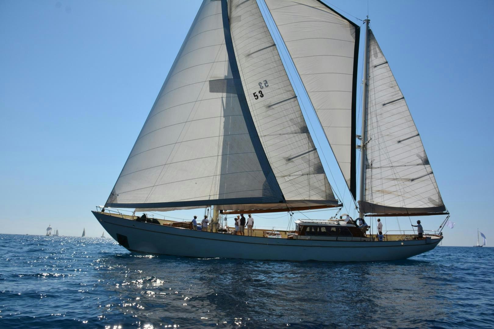 a sailboat on the water aboard TAMORY Yacht for Sale
