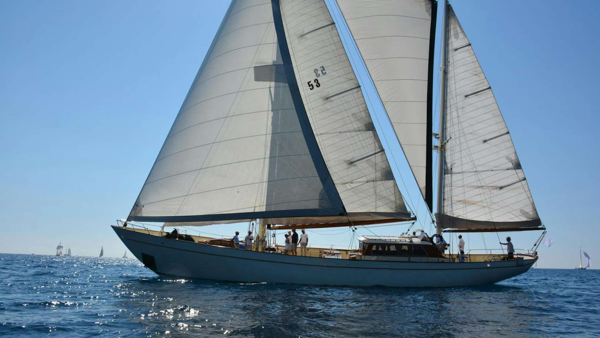 a sailboat on the water aboard TAMORY Yacht for Sale