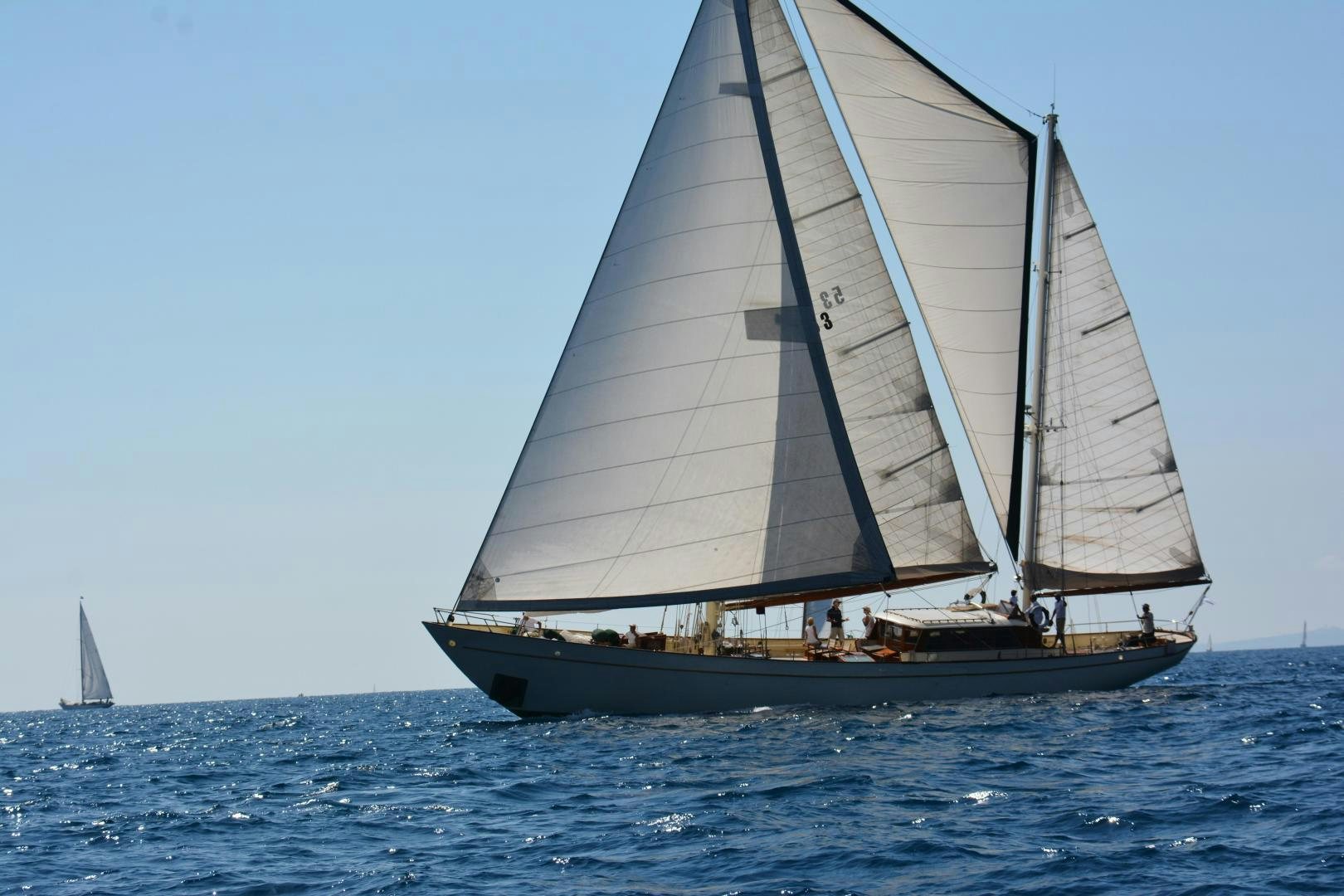 a sailboat on the water aboard TAMORY Yacht for Sale