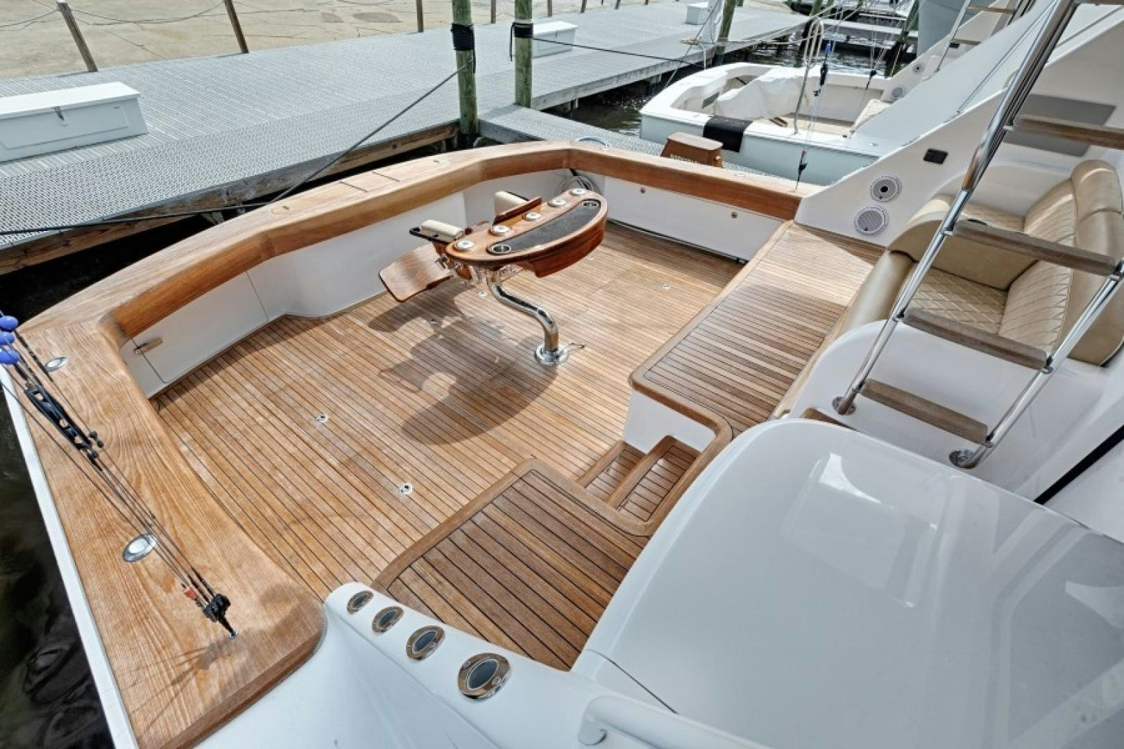 a wooden boat on a deck aboard REEL GOOD TIME Yacht for Sale