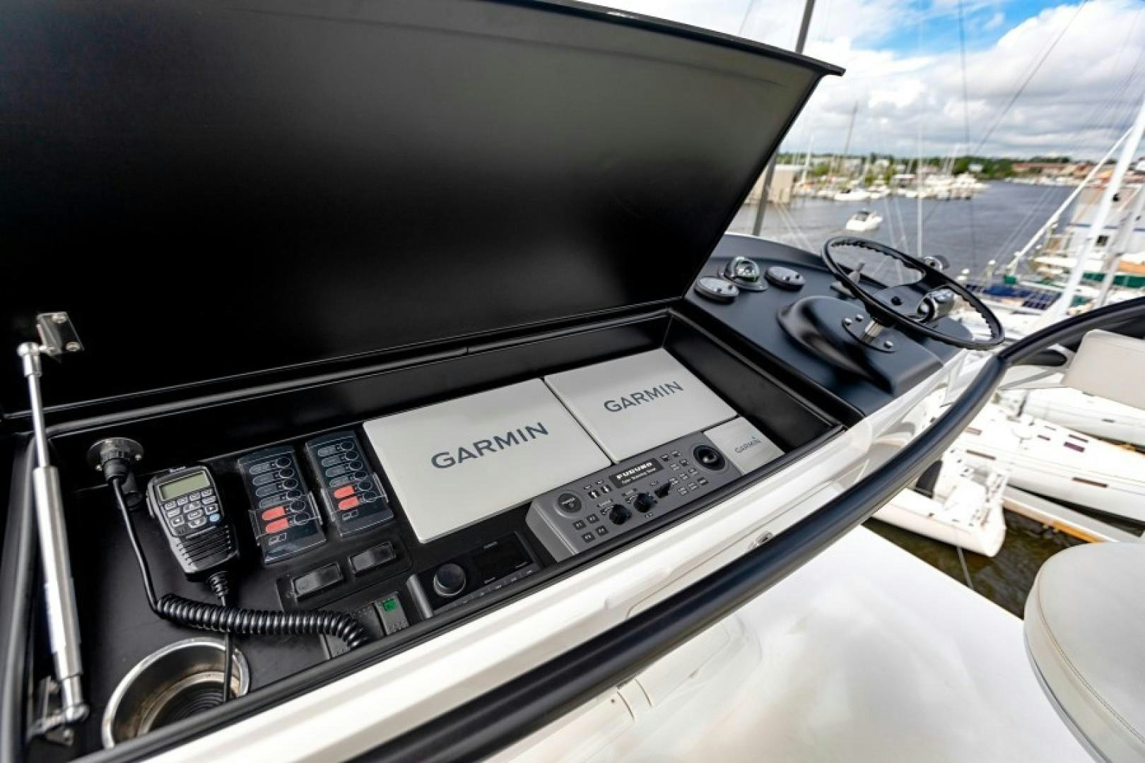 the inside of a car aboard REEL GOOD TIME Yacht for Sale