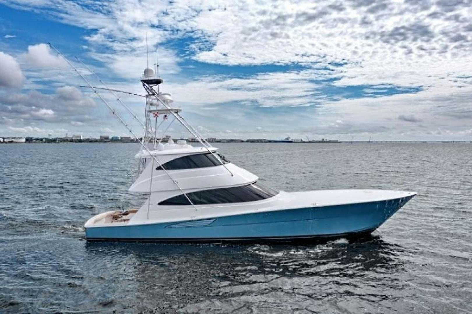 a white boat on the water aboard REEL GOOD TIME Yacht for Sale