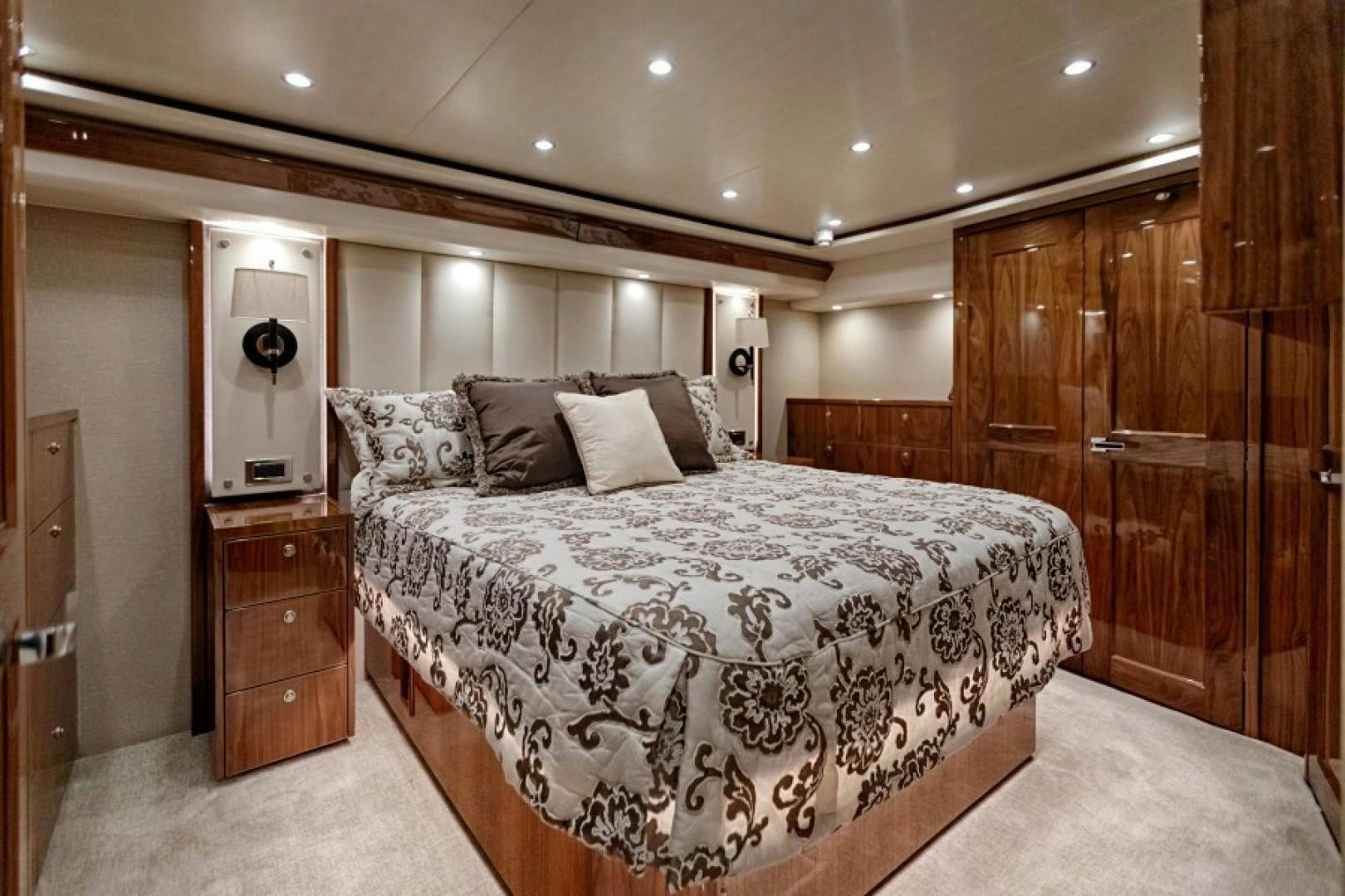 a bed in a room aboard REEL GOOD TIME Yacht for Sale