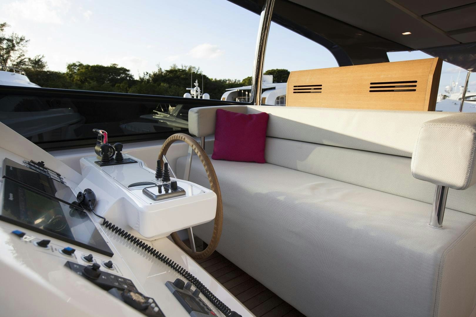 a car with a seat belt aboard BODACIOUS Yacht for Sale