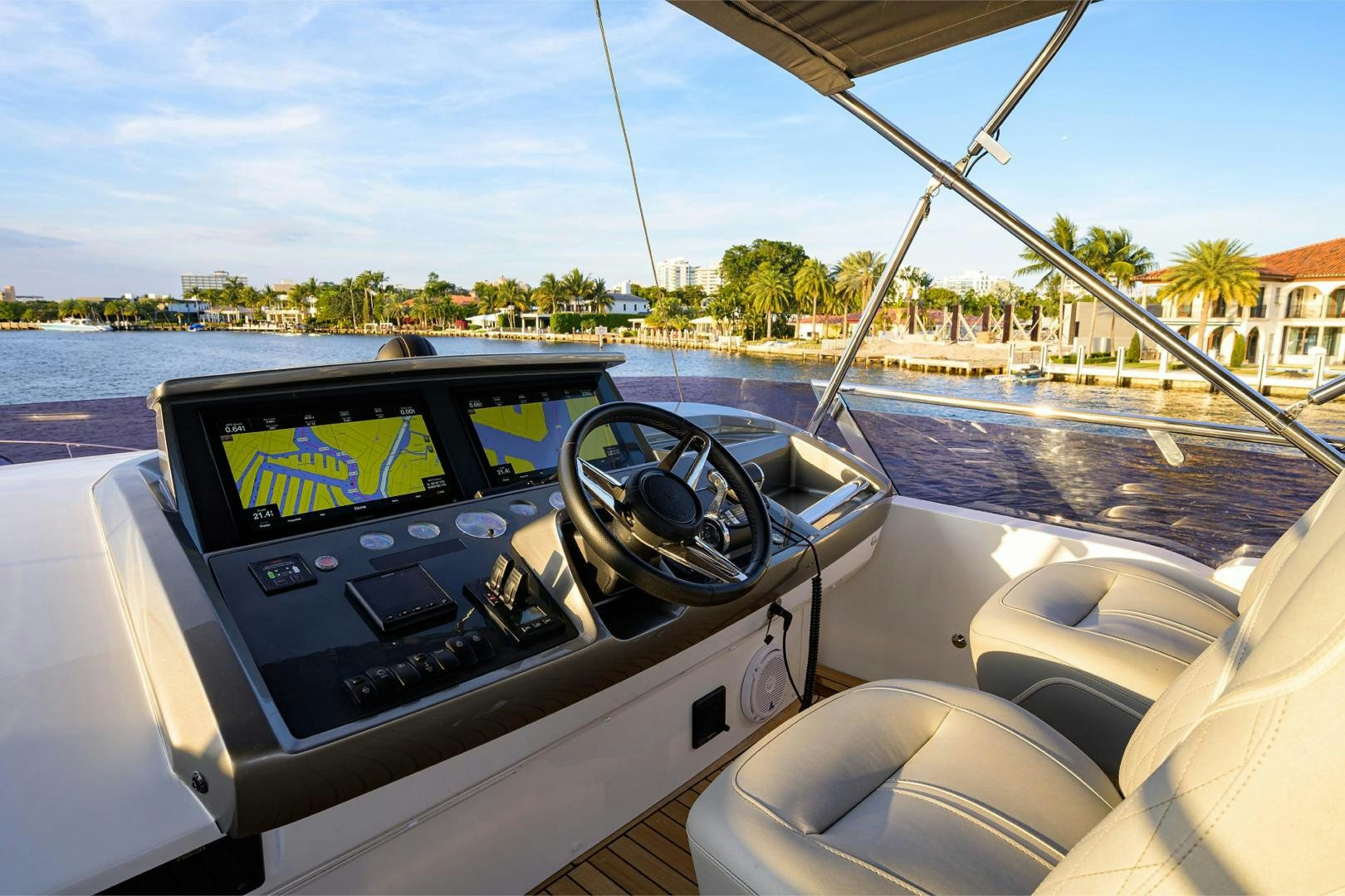 the interior of a car aboard GREAT NEWS Yacht for Sale