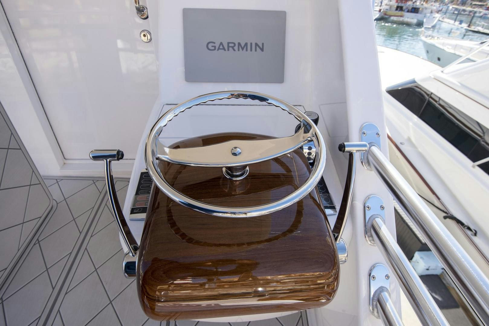 a metal drum with a wooden lid aboard TAG TEAM Yacht for Sale