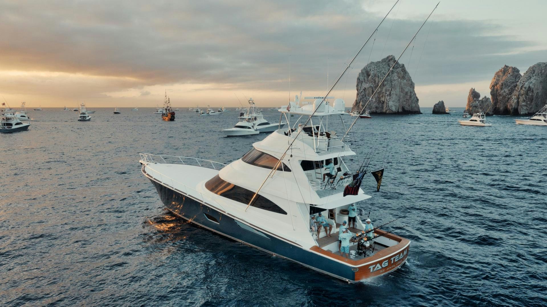 a boat on the water aboard TAG TEAM Yacht for Sale