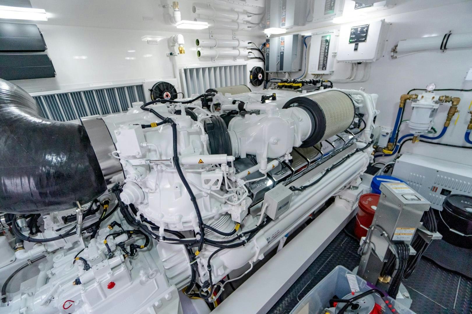 a large white machine with wires aboard TAG TEAM Yacht for Sale