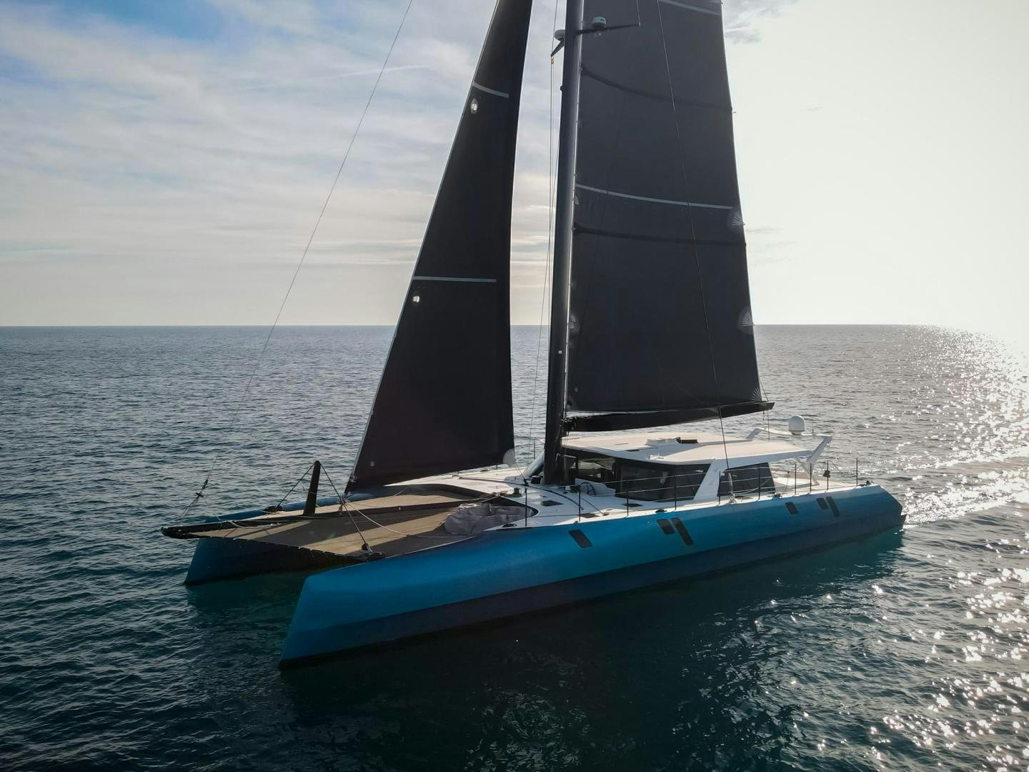 a boat in the water aboard MY CAT Yacht for Sale