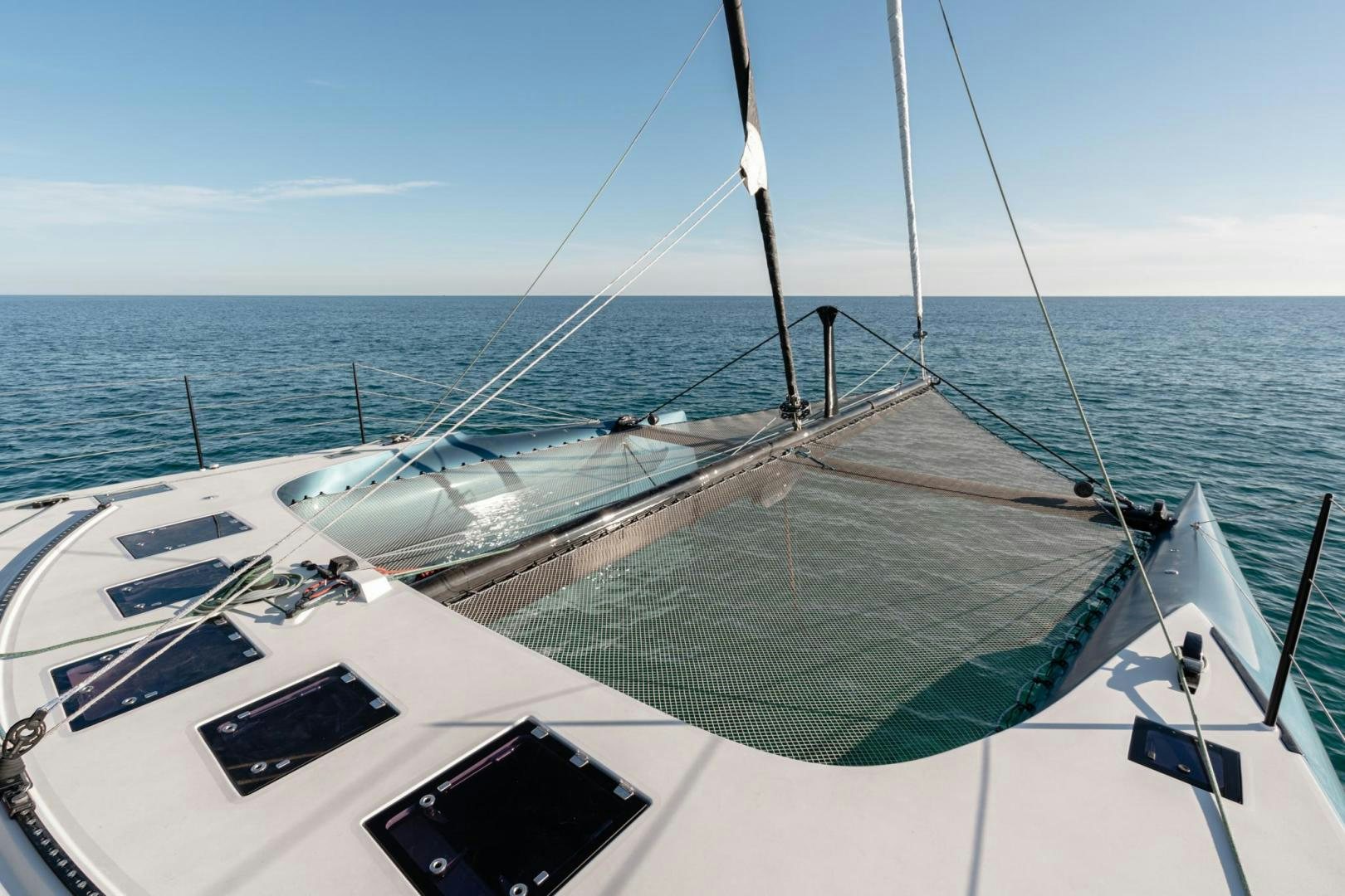 a boat on the water aboard MY CAT Yacht for Sale