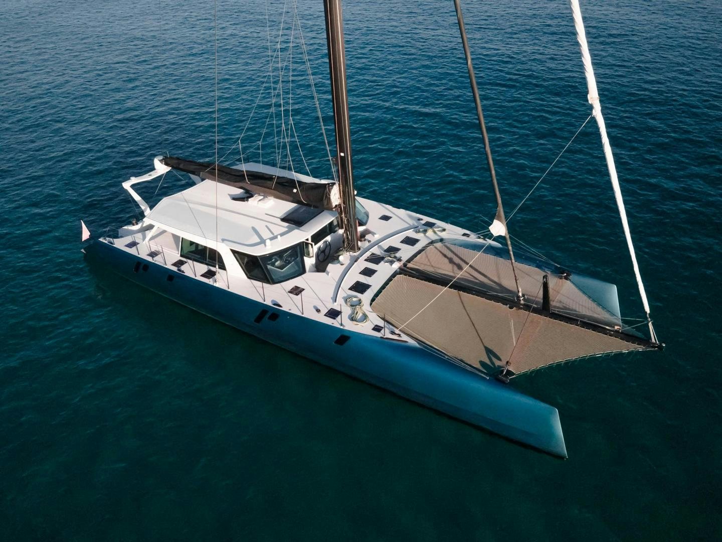 a boat in the water aboard MY CAT Yacht for Sale