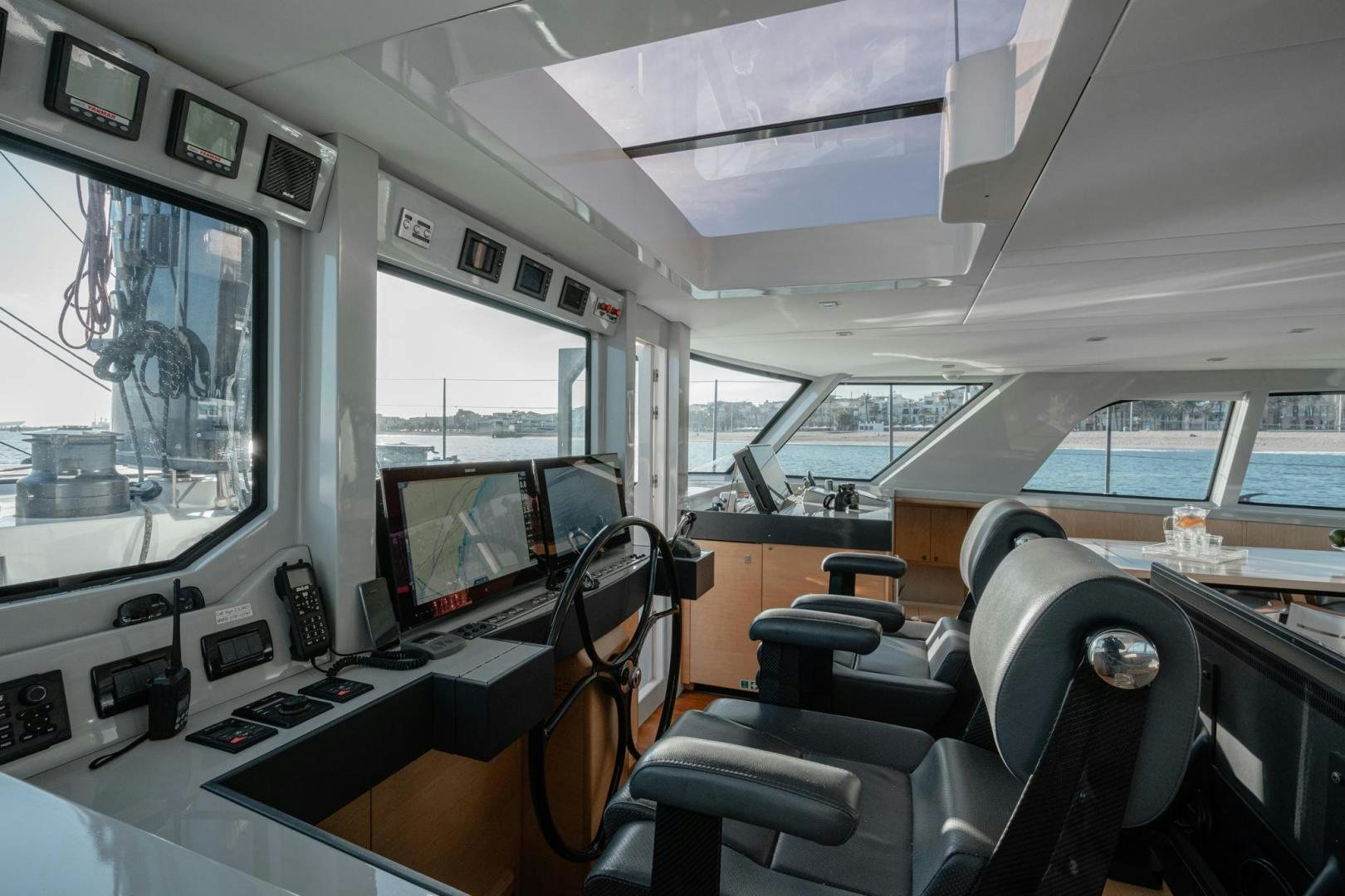 inside of a bus aboard MY CAT Yacht for Sale