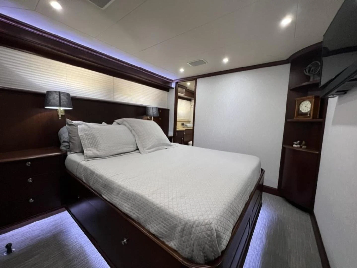 a bed in a room aboard SELQET Yacht for Sale