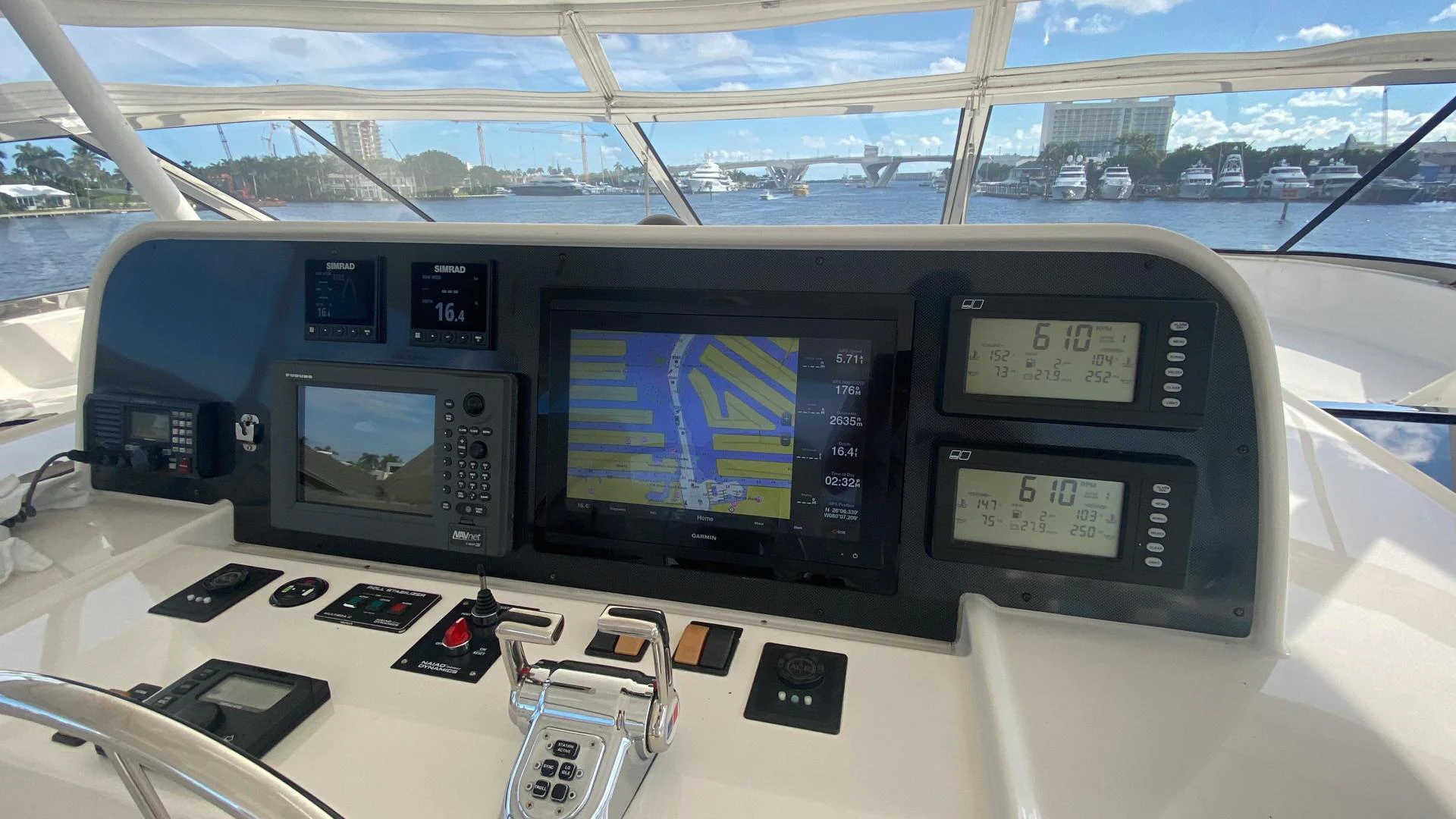 a control panel on a car aboard SELQET Yacht for Sale