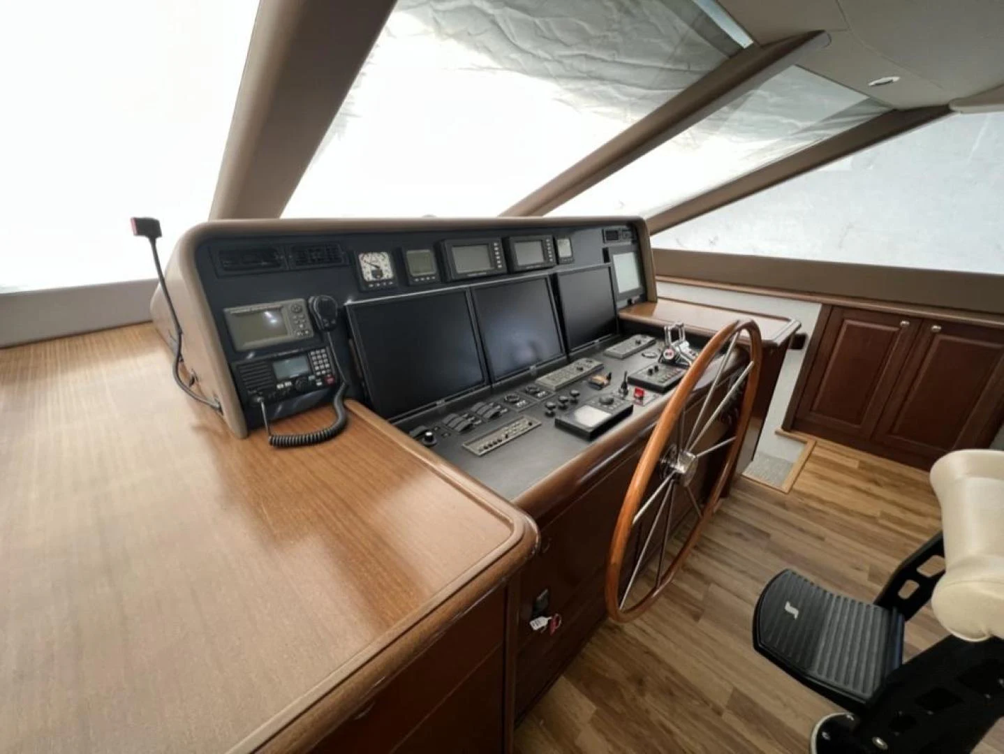 a kitchen with a microwave oven aboard SELQET Yacht for Sale