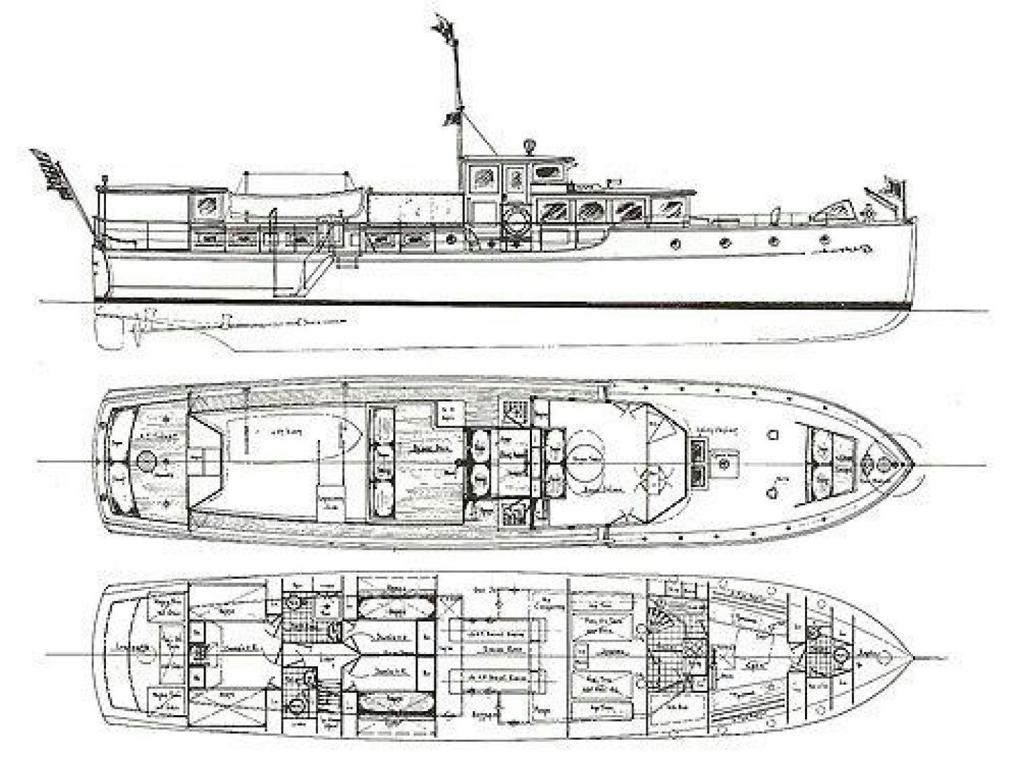diagram, engineering drawing aboard SCOUT Yacht for Sale
