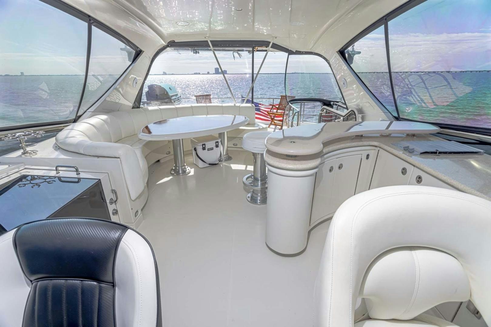 inside of a car aboard DECKED OUT Yacht for Sale