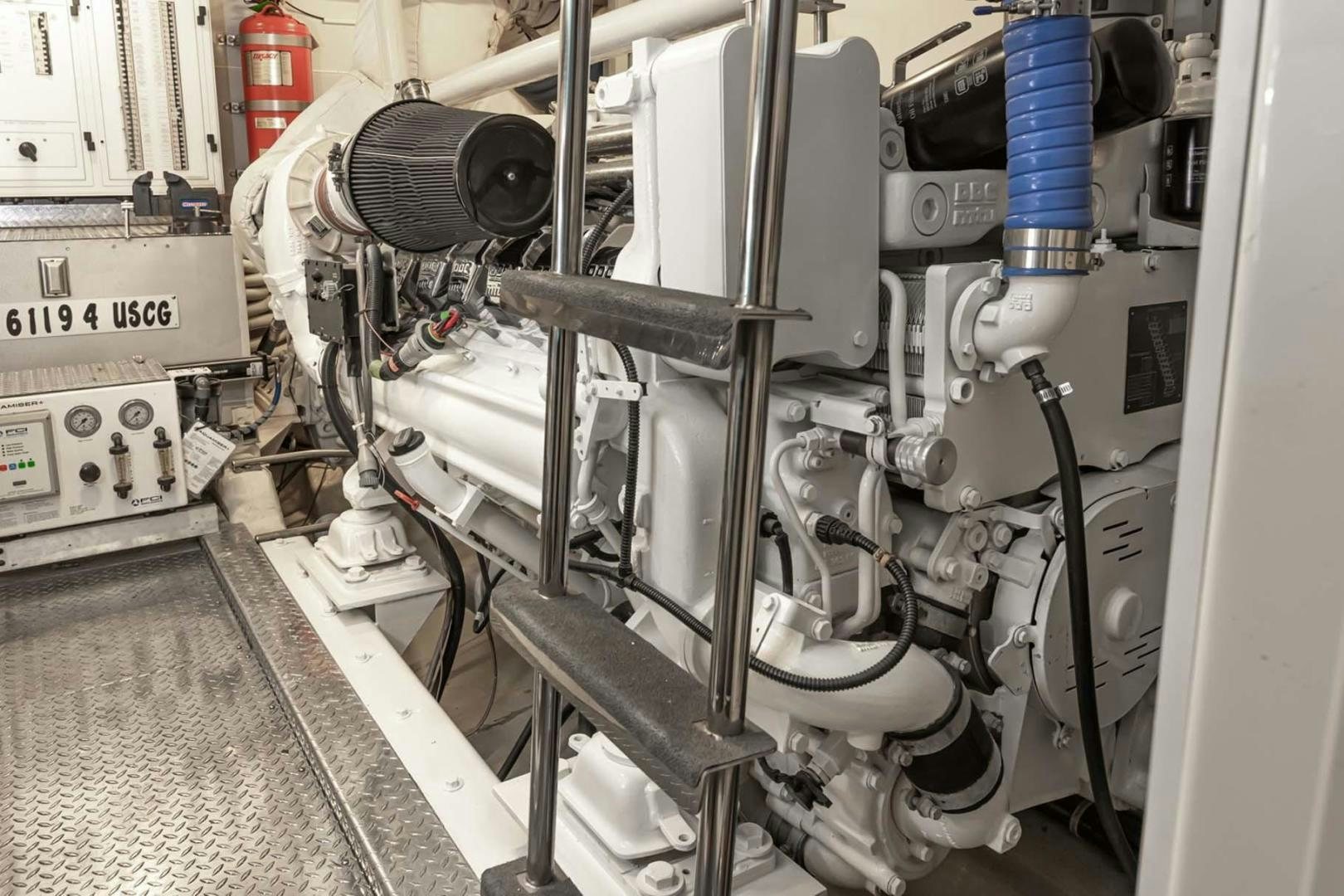 a machine with a large metal pipe aboard DECKED OUT Yacht for Sale