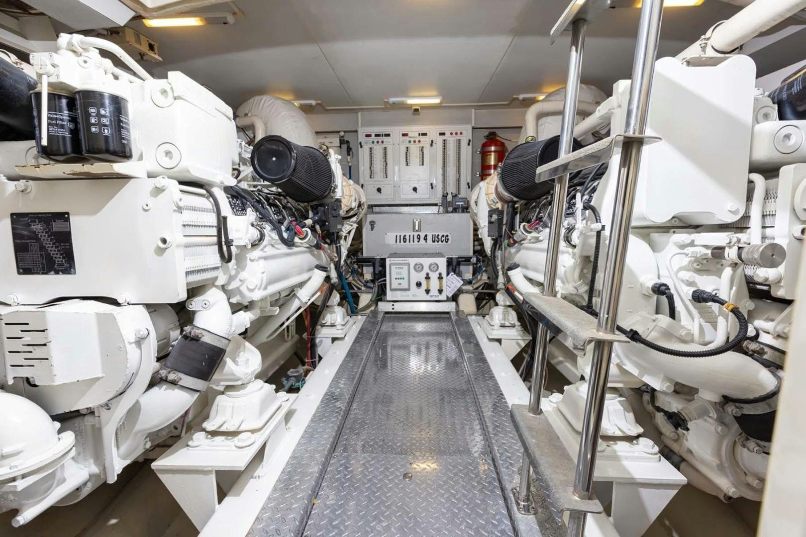 a room full of white machines aboard DECKED OUT Yacht for Sale