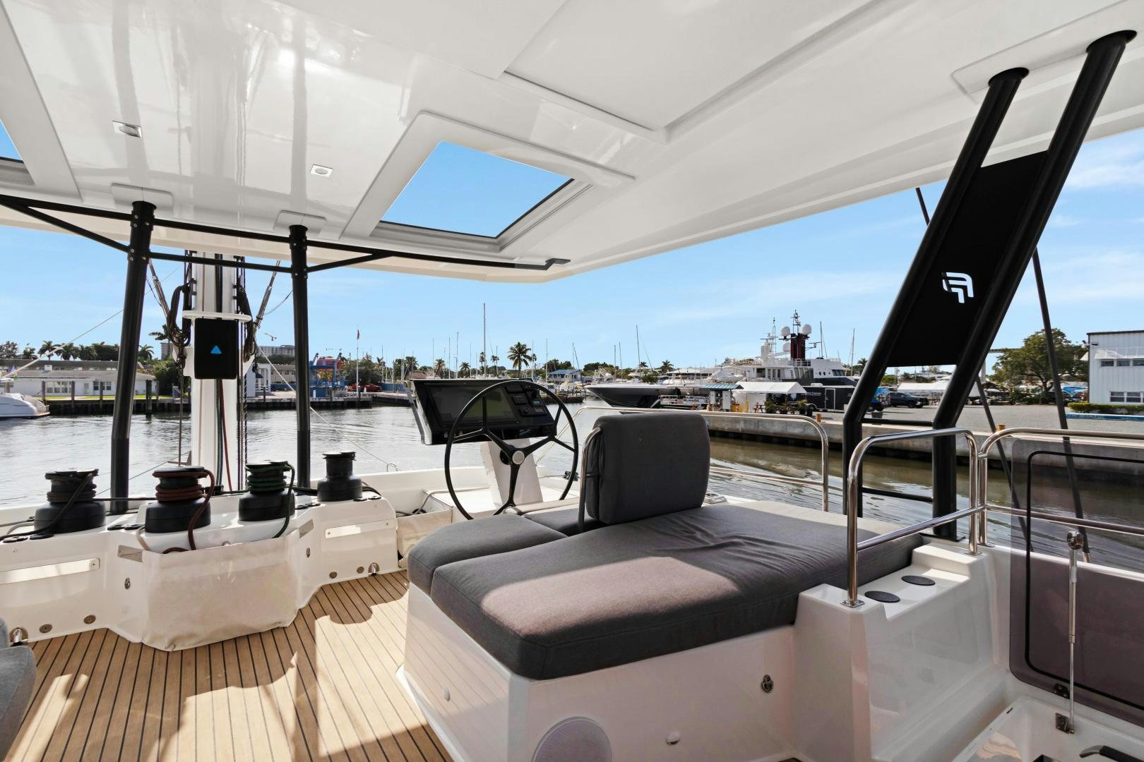 a boat on the water aboard Ocean Seven Yacht for Sale