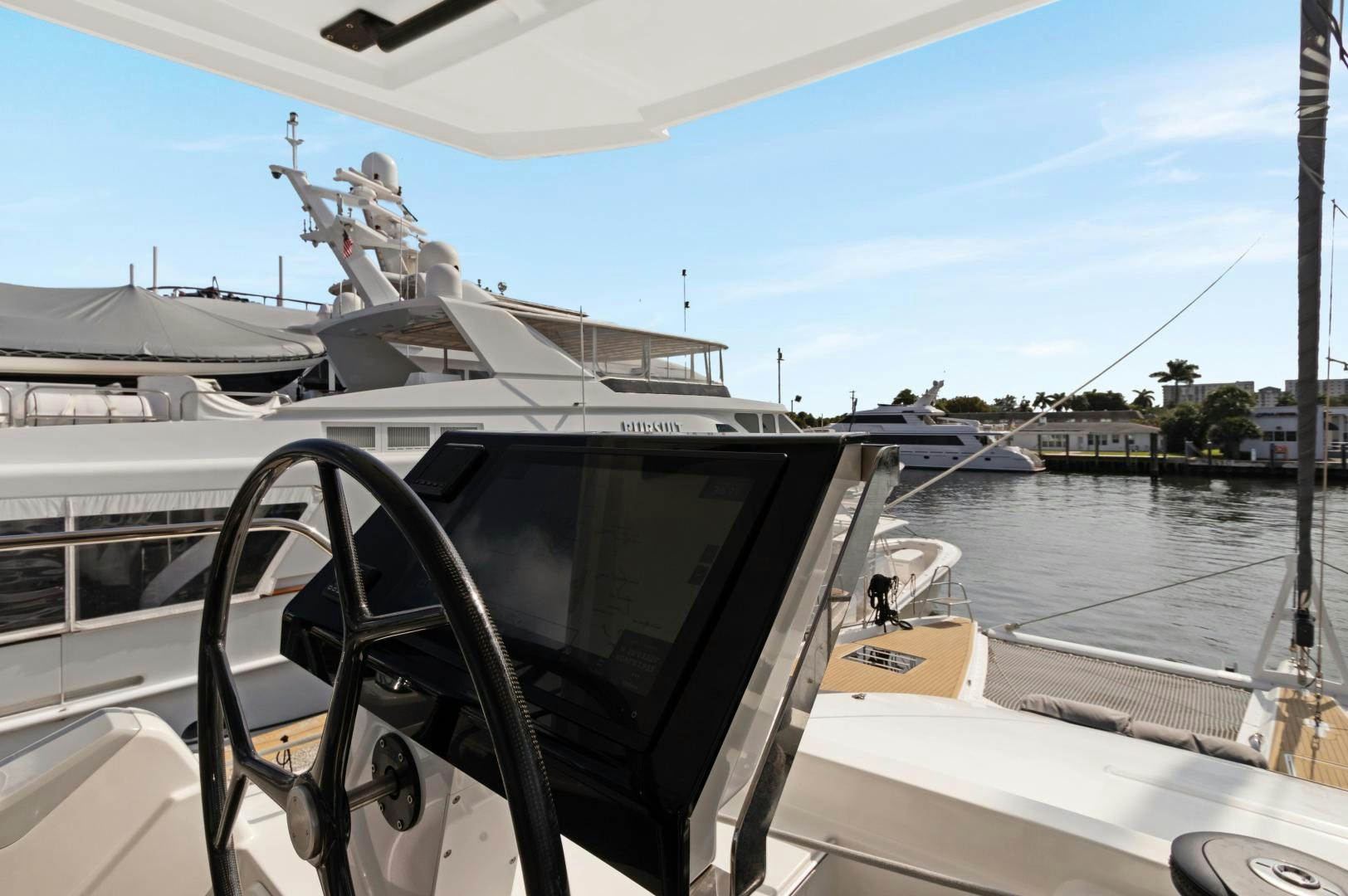 a boat on the water aboard Ocean Seven Yacht for Sale