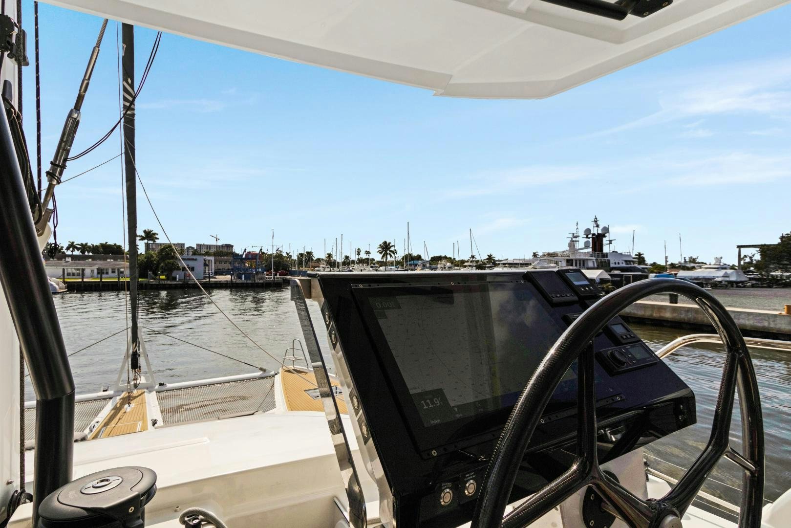 a boat on the water aboard Ocean Seven Yacht for Sale