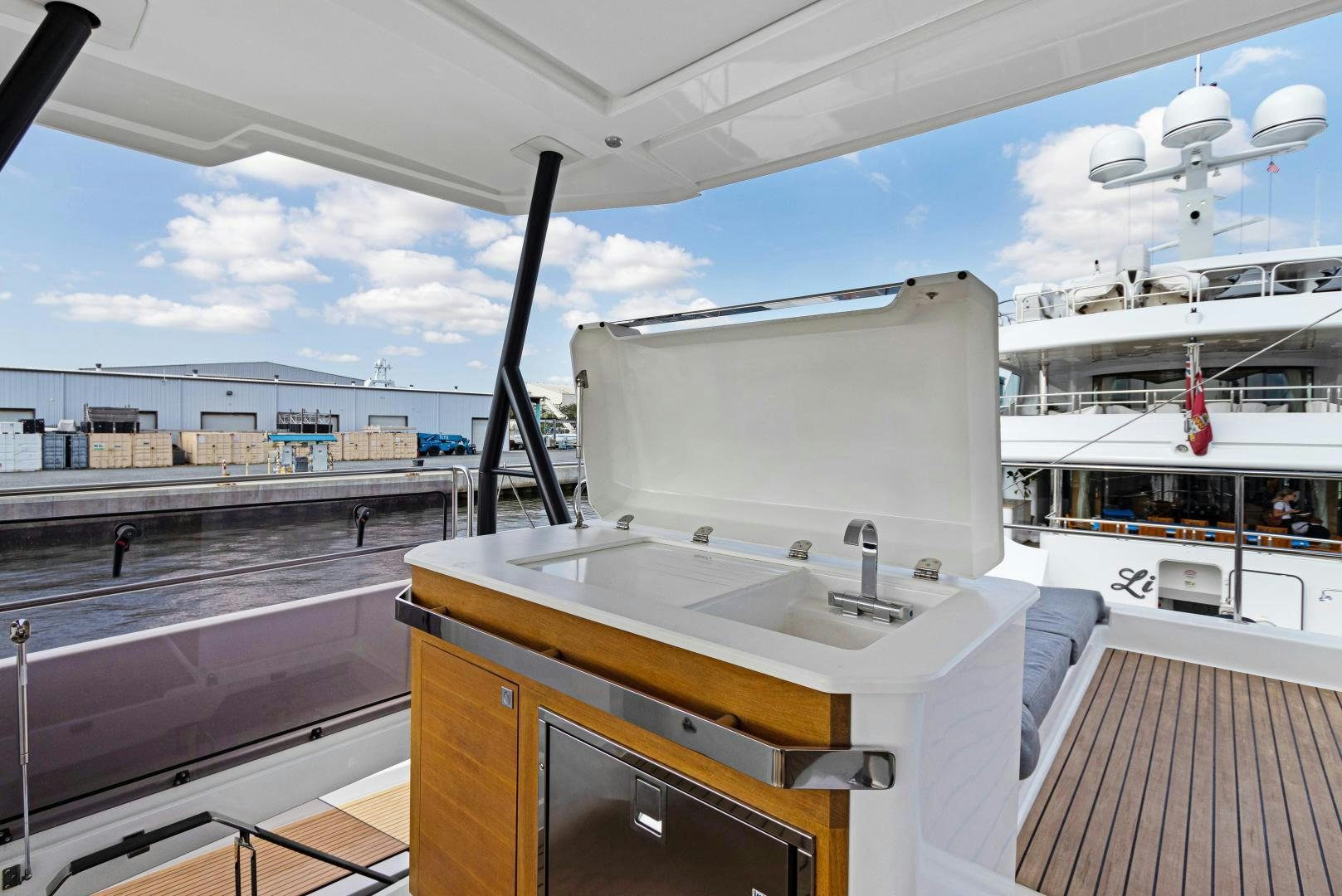 a boat on a body of water aboard Ocean Seven Yacht for Sale