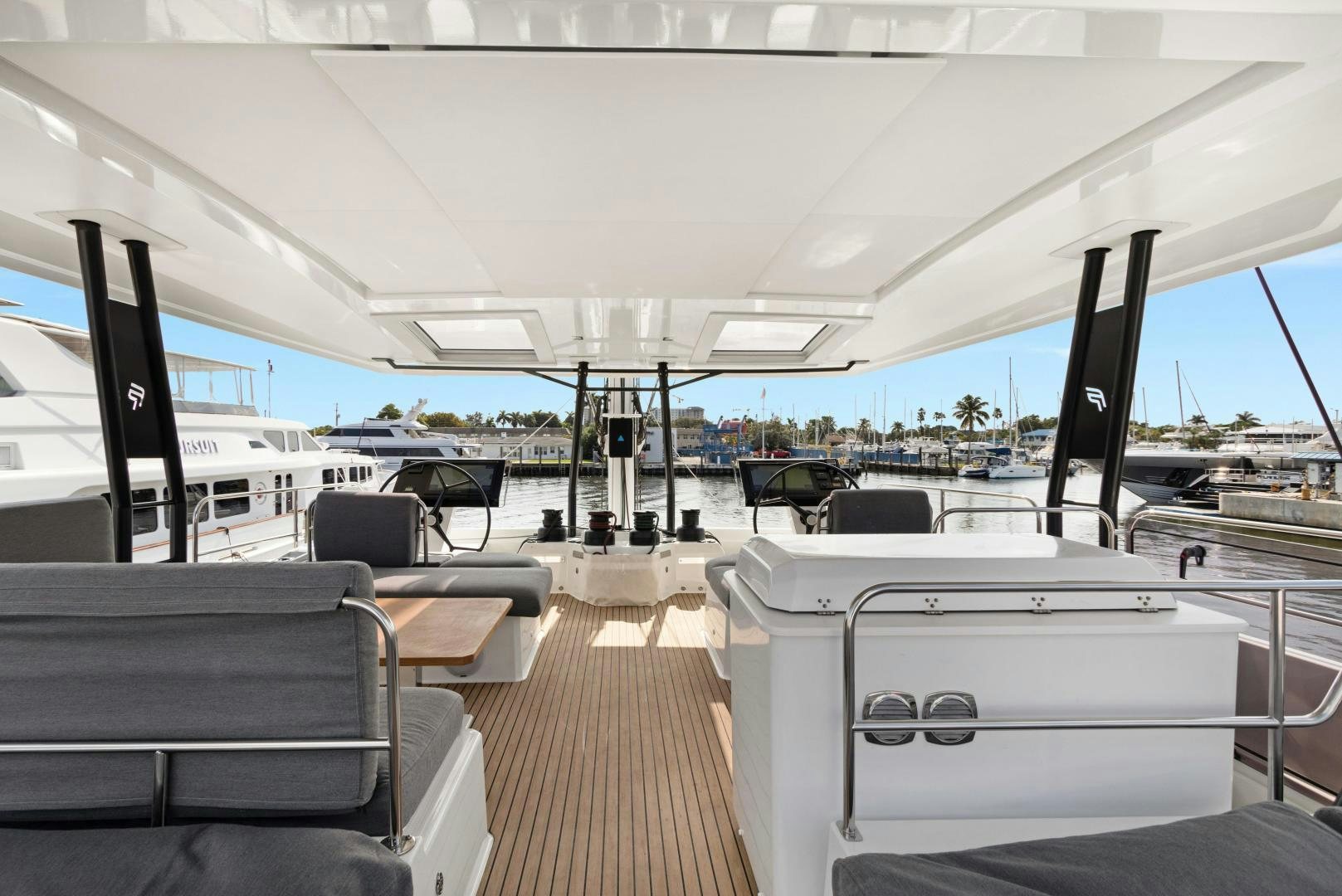 inside of a boat aboard Ocean Seven Yacht for Sale