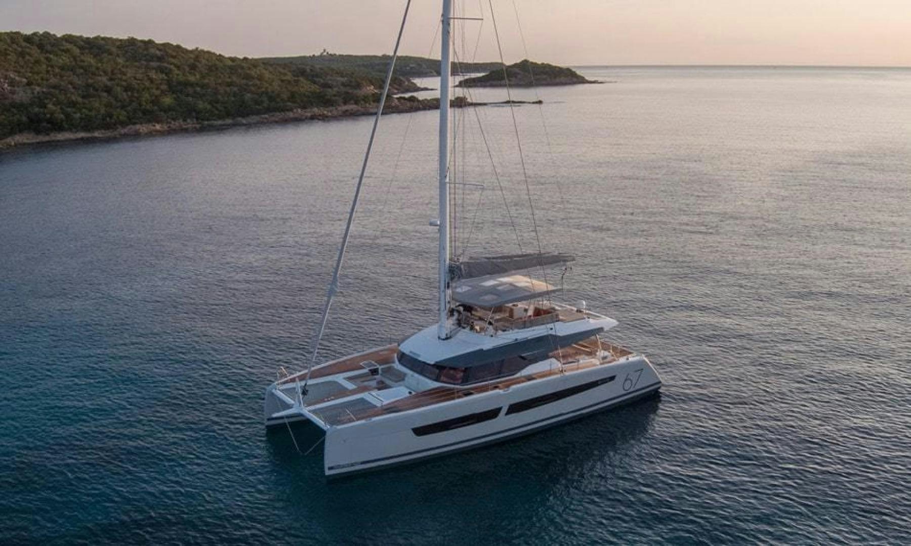 a boat in the water aboard Ocean Seven Yacht for Sale