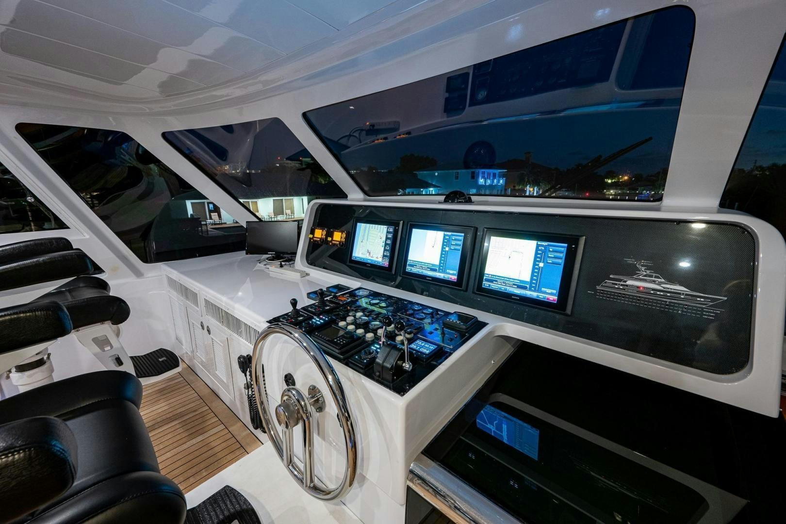 inside of a car aboard ODYSSEY Yacht for Sale