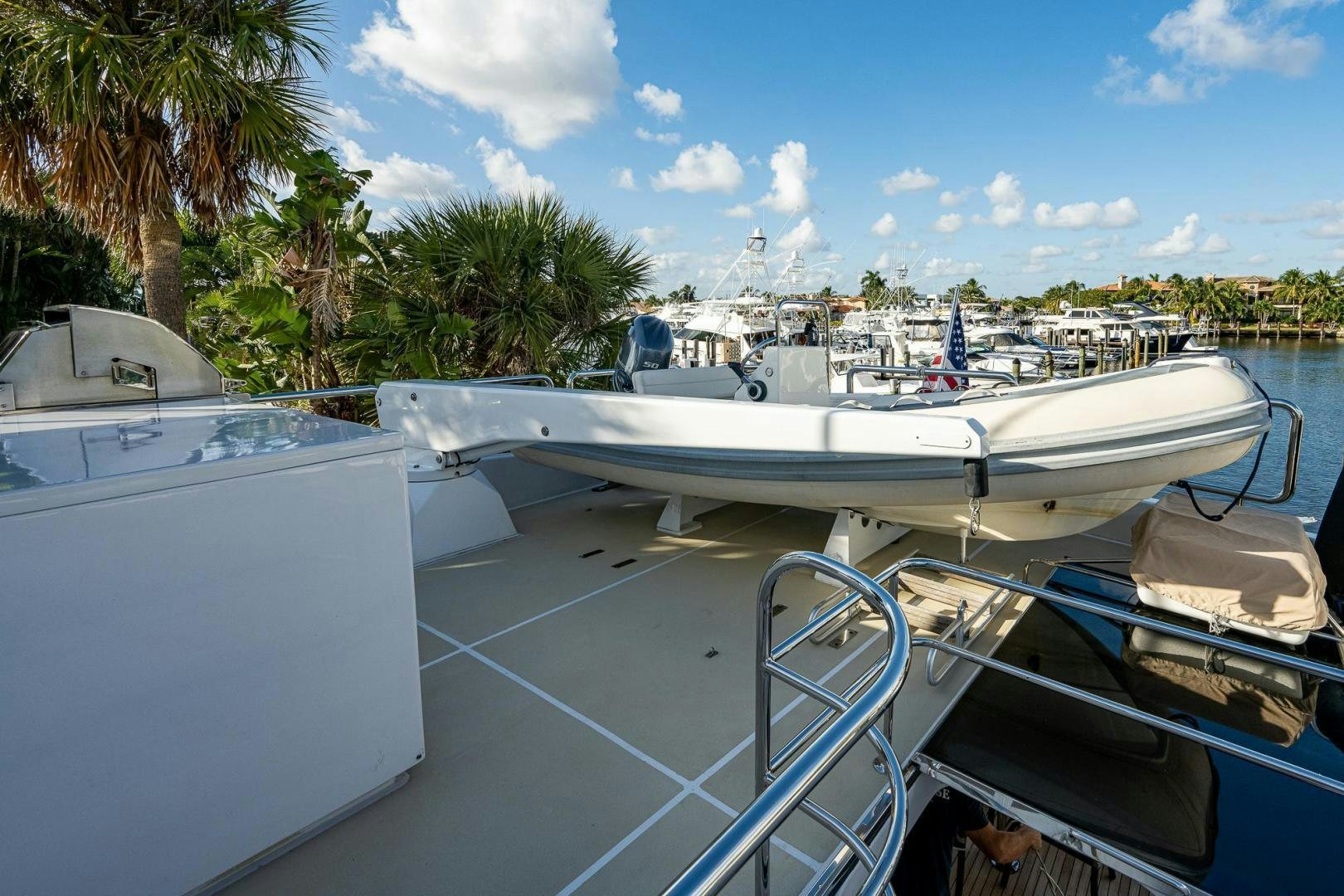 a group of boats on a dock aboard ODYSSEY Yacht for Sale