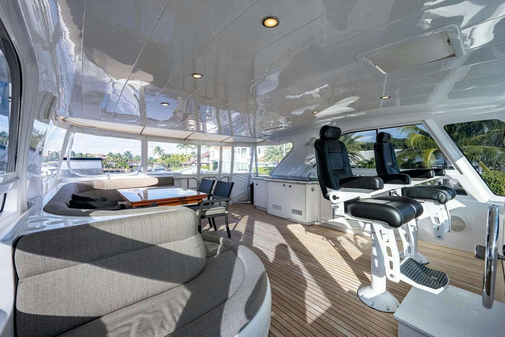 inside of a car aboard ODYSSEY Yacht for Sale