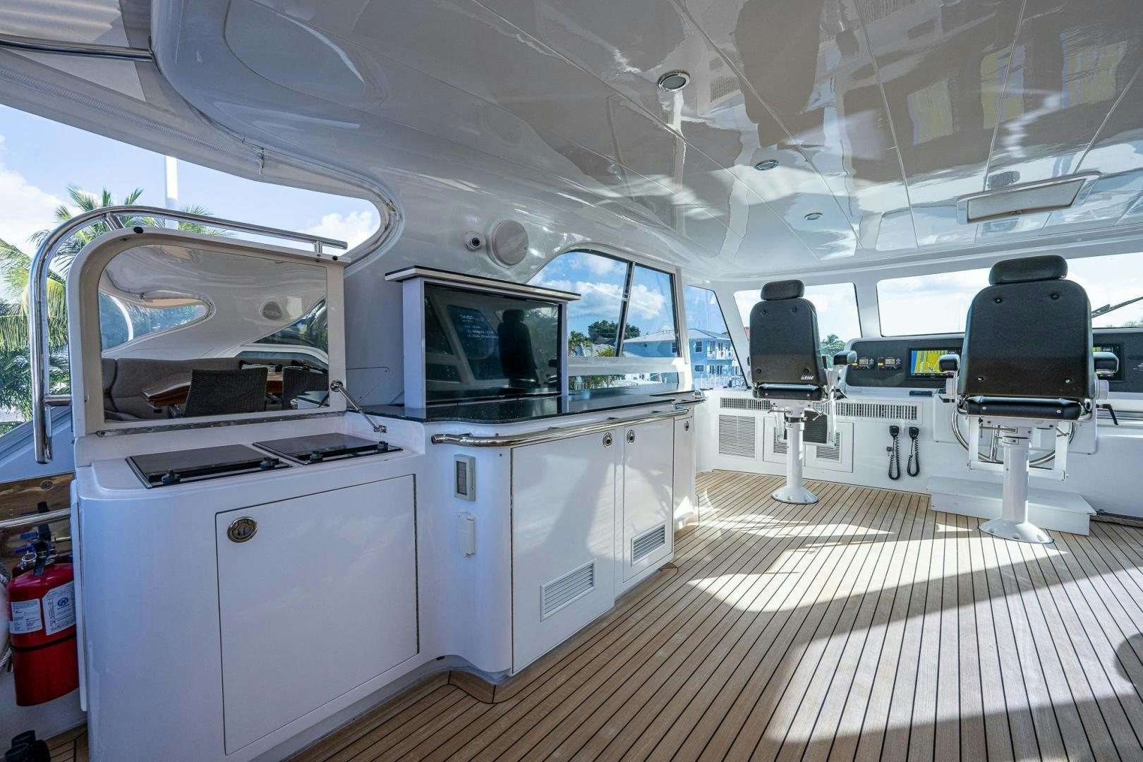 inside of a white vehicle aboard ODYSSEY Yacht for Sale