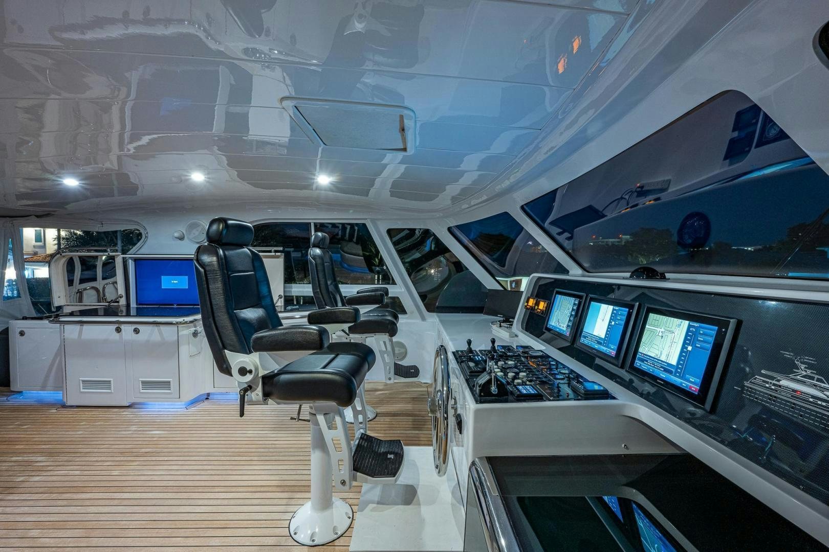 inside of a space ship aboard ODYSSEY Yacht for Sale