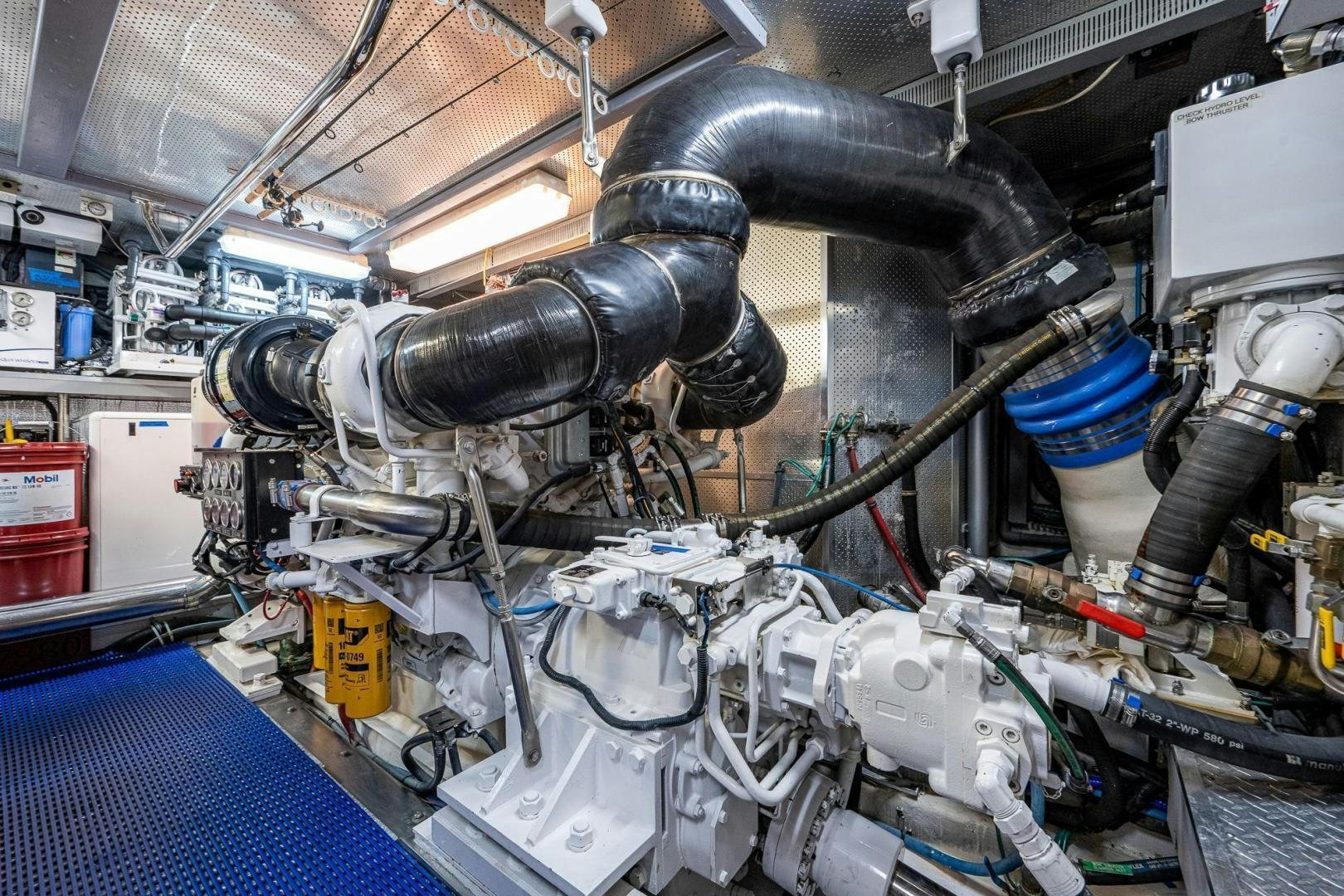 a machine with a large metal pipe aboard ODYSSEY Yacht for Sale