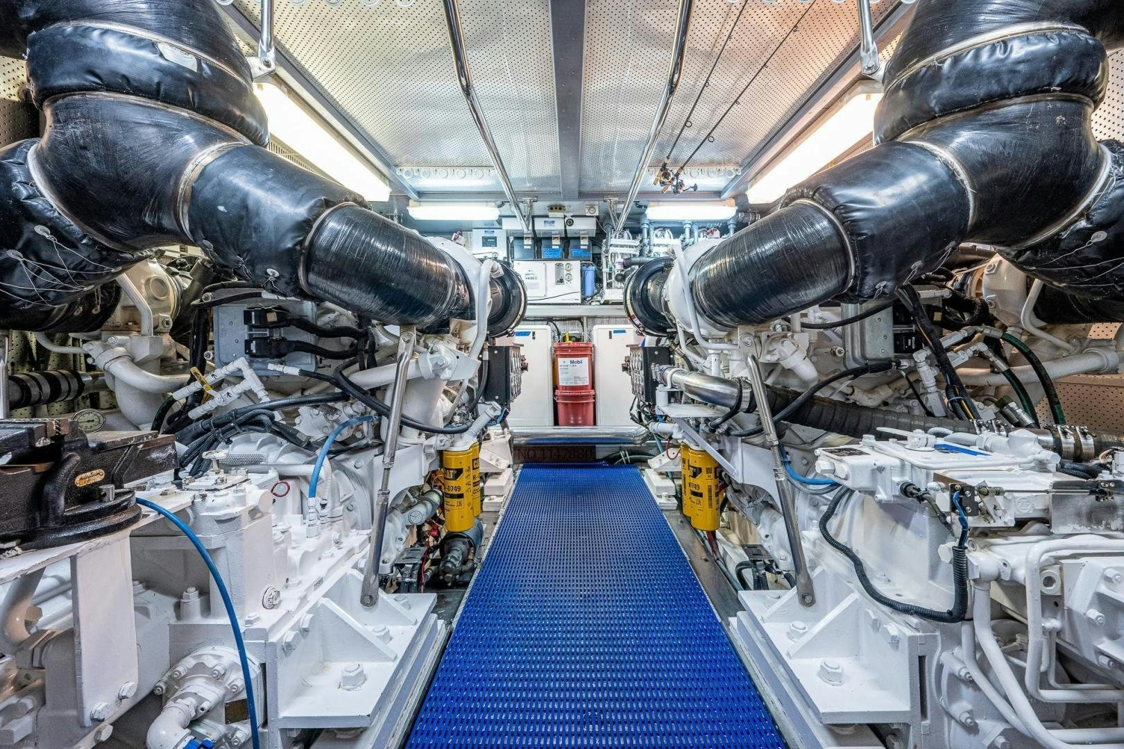 a machine with a large metal pipe aboard ODYSSEY Yacht for Sale