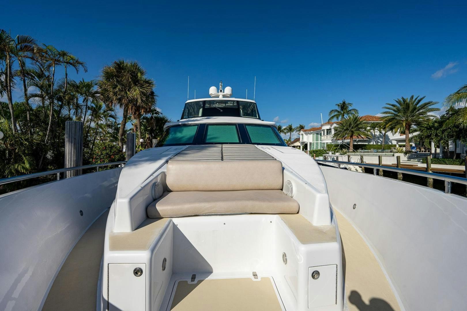a white car with a convertible top aboard ODYSSEY Yacht for Sale
