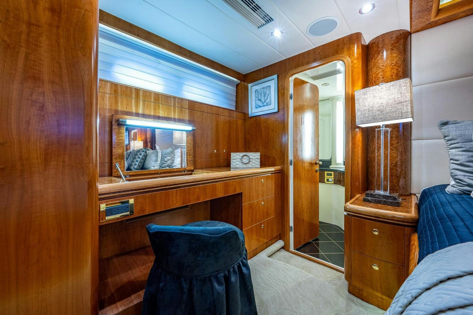 a room with a desk and a chair aboard ODYSSEY Yacht for Sale