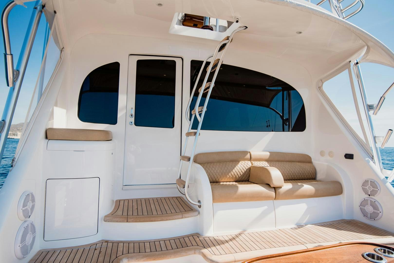 a white tent with a couch and a ladder aboard C STUDENT Yacht for Sale