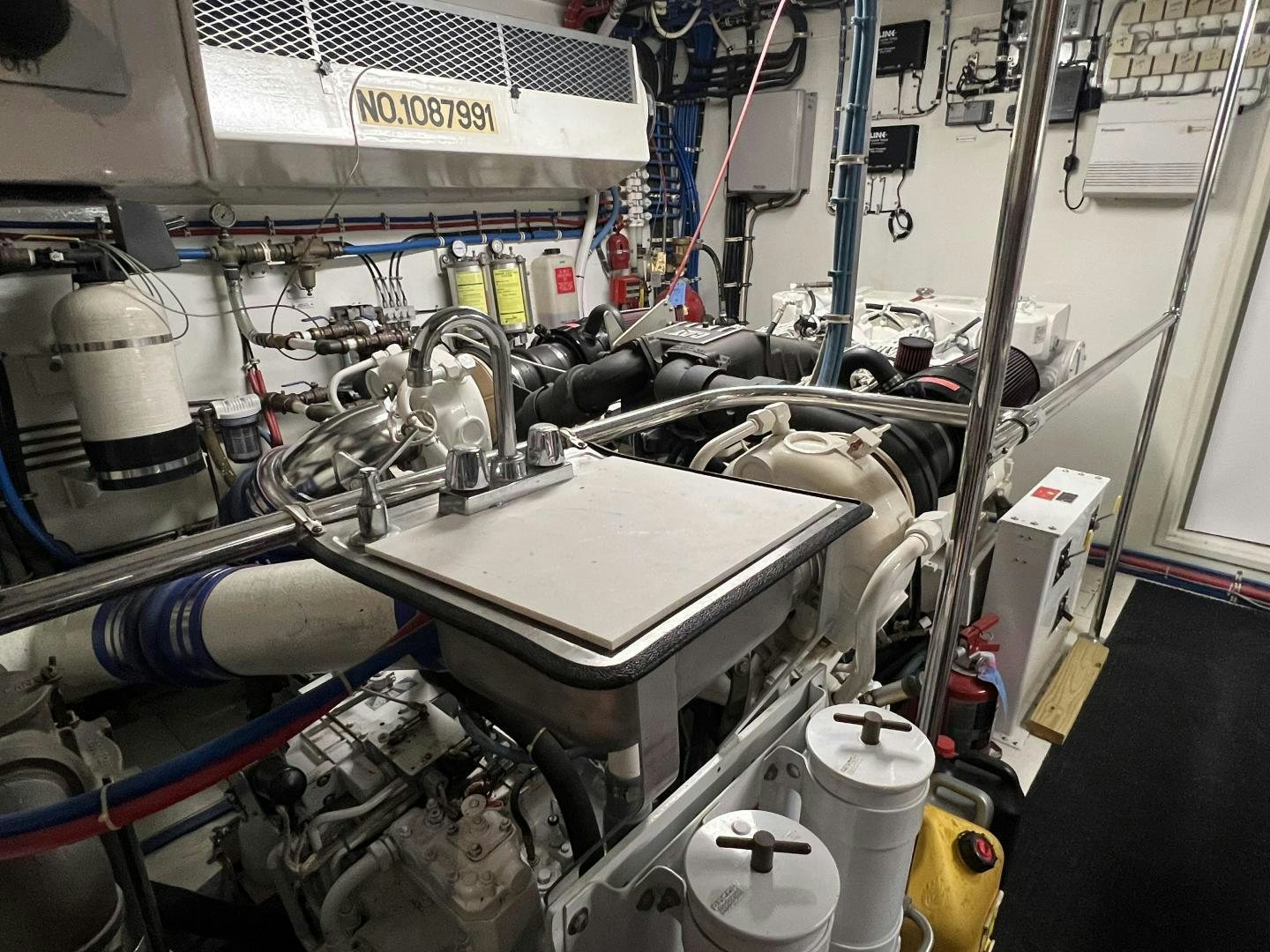 a machine with a large white object on the side aboard LUCKY JOE Yacht for Sale