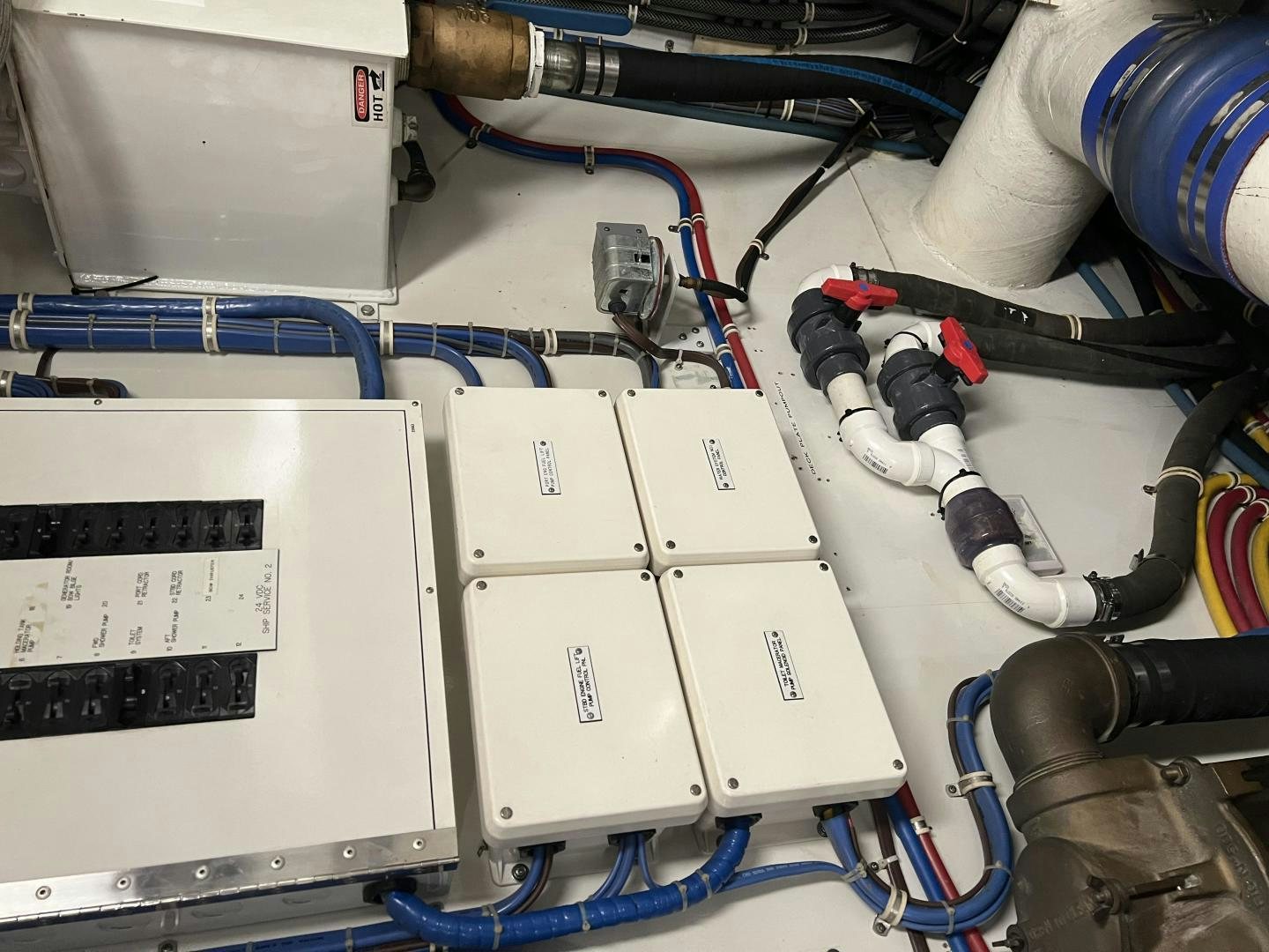 a machine with wires aboard LUCKY JOE Yacht for Sale