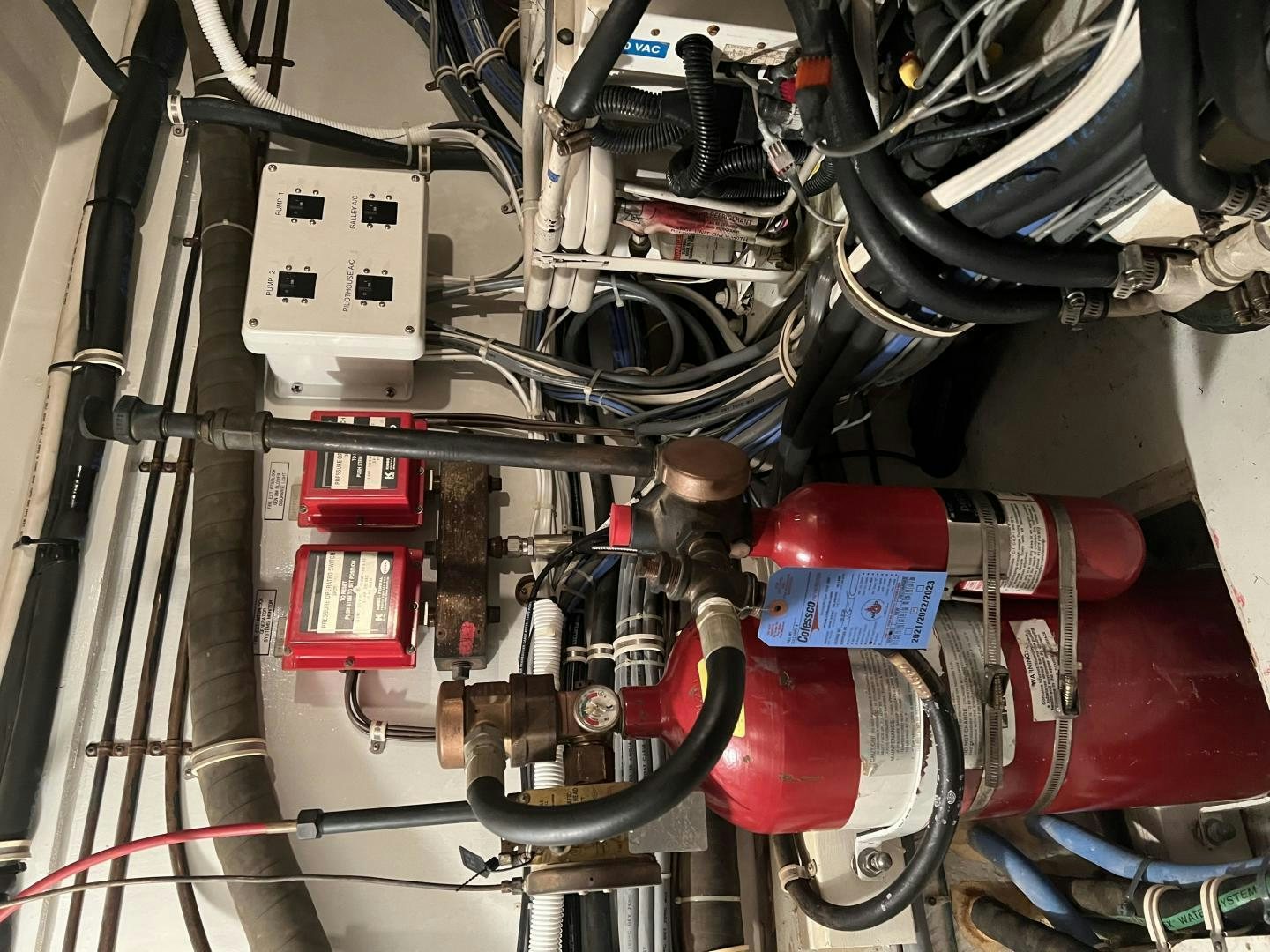 a close-up of a car engine aboard LUCKY JOE Yacht for Sale