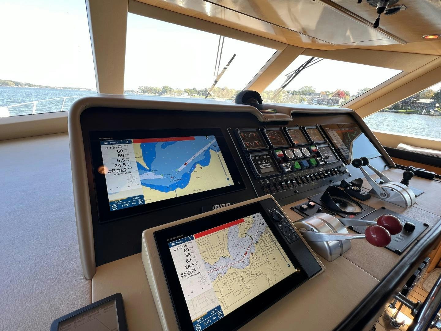 a cockpit of an airplane aboard LUCKY JOE Yacht for Sale
